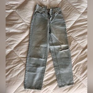 Straight leg light wash jeans